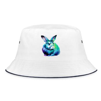 Rabbit - Bucket Hat - white/navy - Front