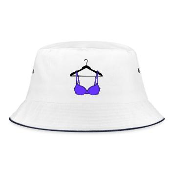 Bra blue to clothes hanger - Bucket Hat - white/navy - Front