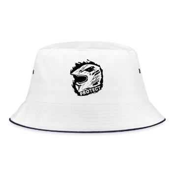 Protect - Schutzhelm [Schwarz] - Bucket Hat - Weiß/Navy - Vorne