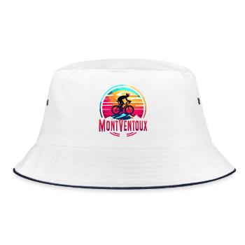 Mont Ventoux: Eine epische Bike-Herausforderung - Bucket Hat - Weiß/Navy - Vorne