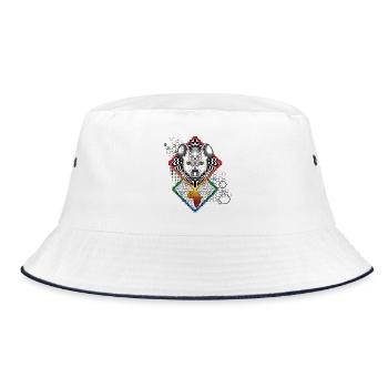 Hyena Chart Africa - Bucket Hat - white/navy - Front