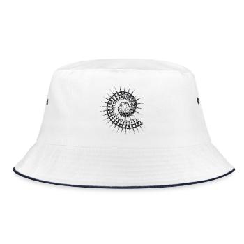 Shell shape snail in black and white - Bucket Hat - white/navy - Front