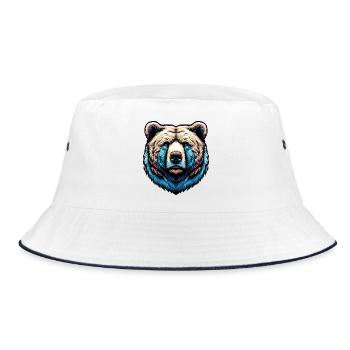 Bear - Bucket Hat - white/navy - Front