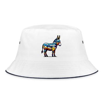 Donkey, Pacifier, Mule - Bucket Hat - white/navy - Front