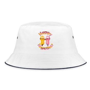 Cute kawaii figures - Bucket Hat - white/navy - Front