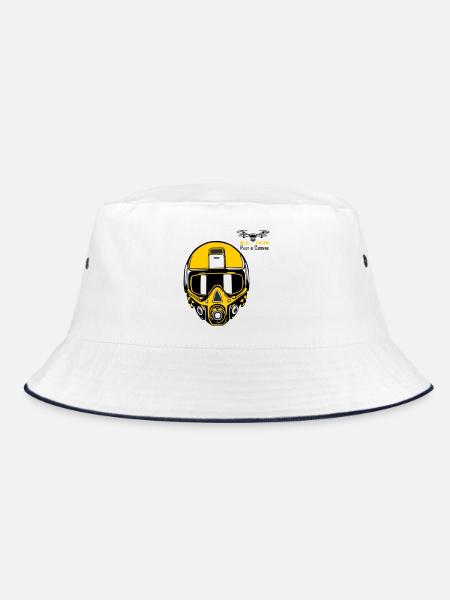 Drohnenpilot 3 - Bucket Hat - Weiß/Navy - Vorne