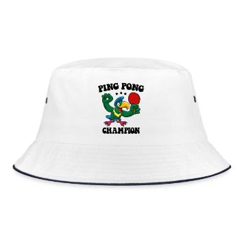Ping Pong Champion Design Table Tennis and - Bucket Hat - white/navy - Front