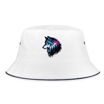 Wolf - Bucket Hat - white/navy - Front