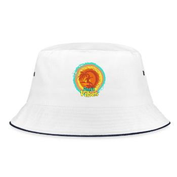 Beach Surfing Sunset Design - Bucket Hat - white/navy - Front