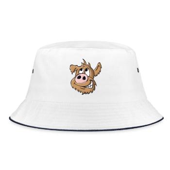 Pig dog naughty - Bucket Hat - white/navy - Front