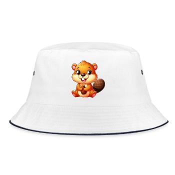 Bieber - Bucket Hat - Weiß/Navy - Vorne