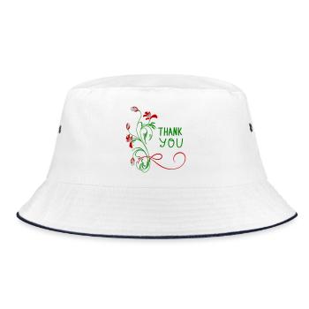 Thank You - Bucket Hat - Weiß/Navy - Vorne