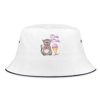 Chat avec cornet de crème glacée - Bob - blanc/marine - Devant