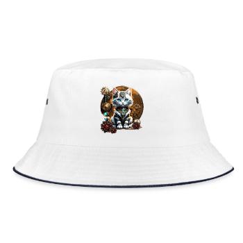 Un mignon petit chaton de style steampunk - Bob - blanc/marine - Devant