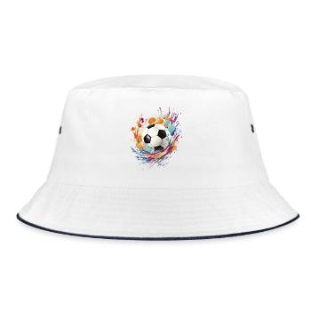 Football Splash Football Fan Merchandise Gift - Bucket Hat - white/navy - Front