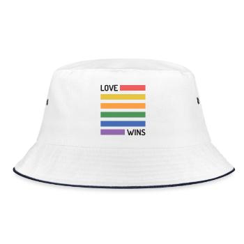 LGBT Pride Month - Liebe gewinnt - Bucket Hat - Weiß/Navy - Vorne