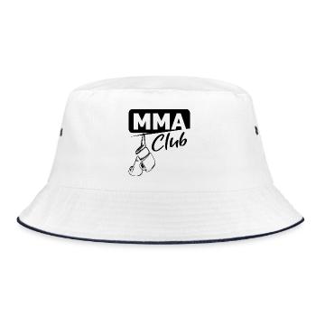 MMA Club Kampfsport Gym Dojo FIghter Logo Grafik - Bucket Hat - Weiß/Navy - Vorne