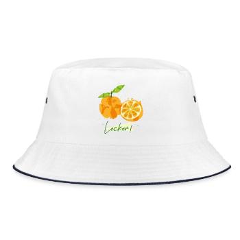 Orange Fruit - Bucket Hat - white/navy - Front