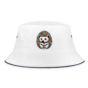 Igel - Bucket Hat - Weiß/Navy - Vorne