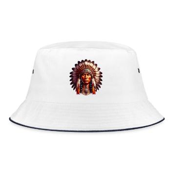 American Indian American - Bucket Hat - white/navy - Front