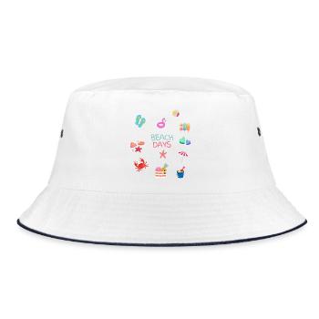 Beach Days - Bucket Hat - white/navy - Front
