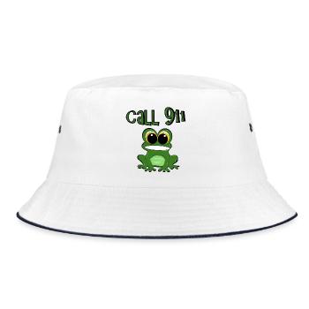 Frog Grenouille - Bucket Hat - white/navy - Front