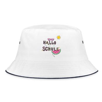 Hello school, school enrollment - Bucket Hat - white/navy - Front