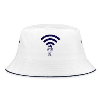 Astronaut wifi area - Bucket Hat - white/navy - Front