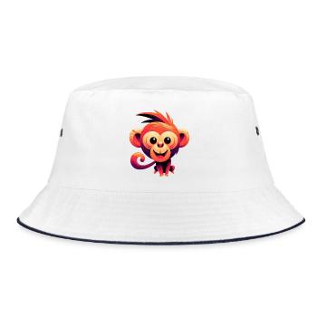 Monkey - Bucket Hat - white/navy - Front