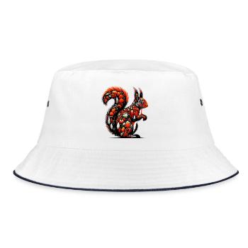 Eichhörnchen - Bucket Hat - Weiß/Navy - Vorne