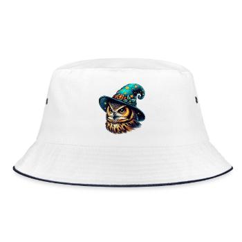 Wizard Owl - Bucket Hat - white/navy - Front