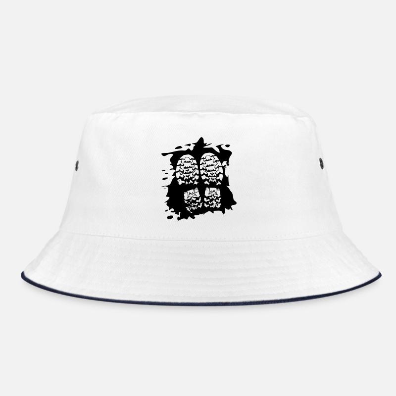 Twin Trails - Shoe Prints [Black] Bucket Hat