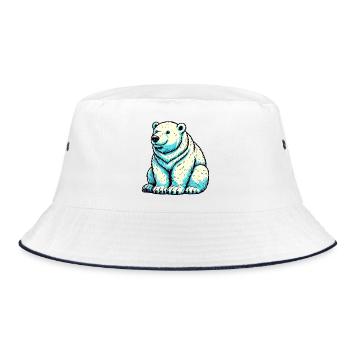 Polar bear - Bucket Hat - white/navy - Front