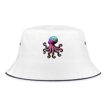 Octopus - Bucket Hat - white/navy - Front