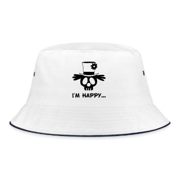 Clown Totenschädel (Schwarz) - Bucket Hat - Weiß/Navy - Vorne