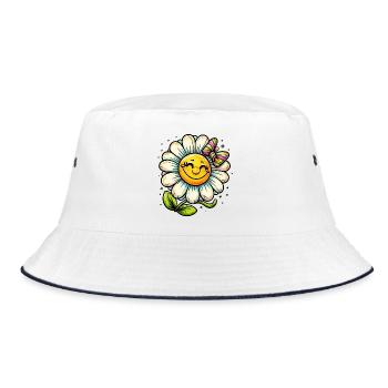 Daisy - Bucket Hat - white/navy - Front