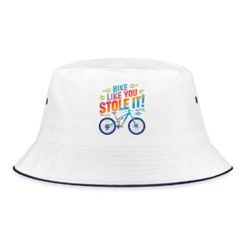 Bike Like You Stole It Fungraphic - Bucket Hat - white/navy - Front
