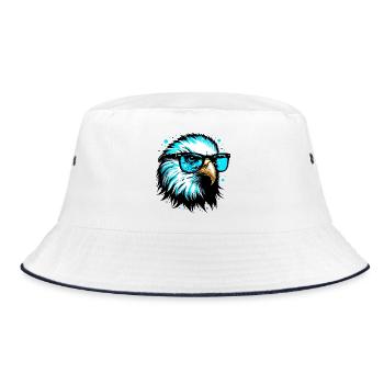 Adler - Bucket Hat - Weiß/Navy - Vorne