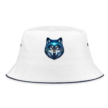 Wolf - Bucket Hat - white/navy - Front