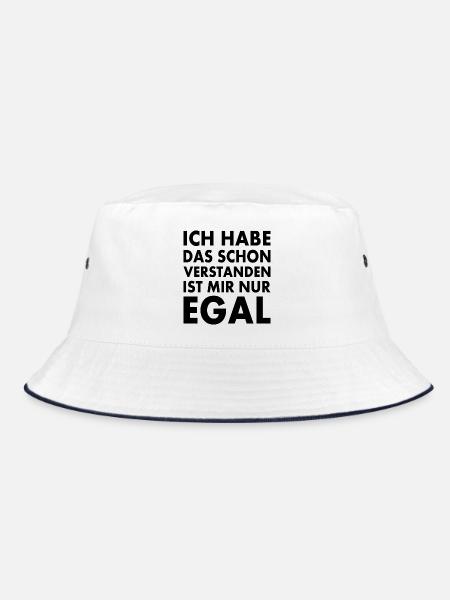 ich habe das schon verstanden ist mir nur egal - Bucket Hat - Weiß/Navy - Vorne