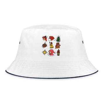 sweet Christmas with Christ Child, Santa, Christmas tree - Bucket Hat - white/navy - Front