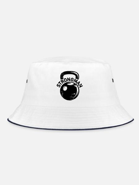 Kettlebell Strongman Fitness Poids Icône Logo - Bob - blanc/marine - Devant
