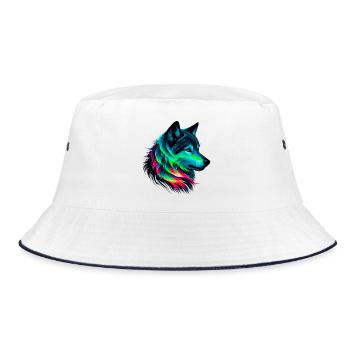 Wolf - Bucket Hat - white/navy - Front