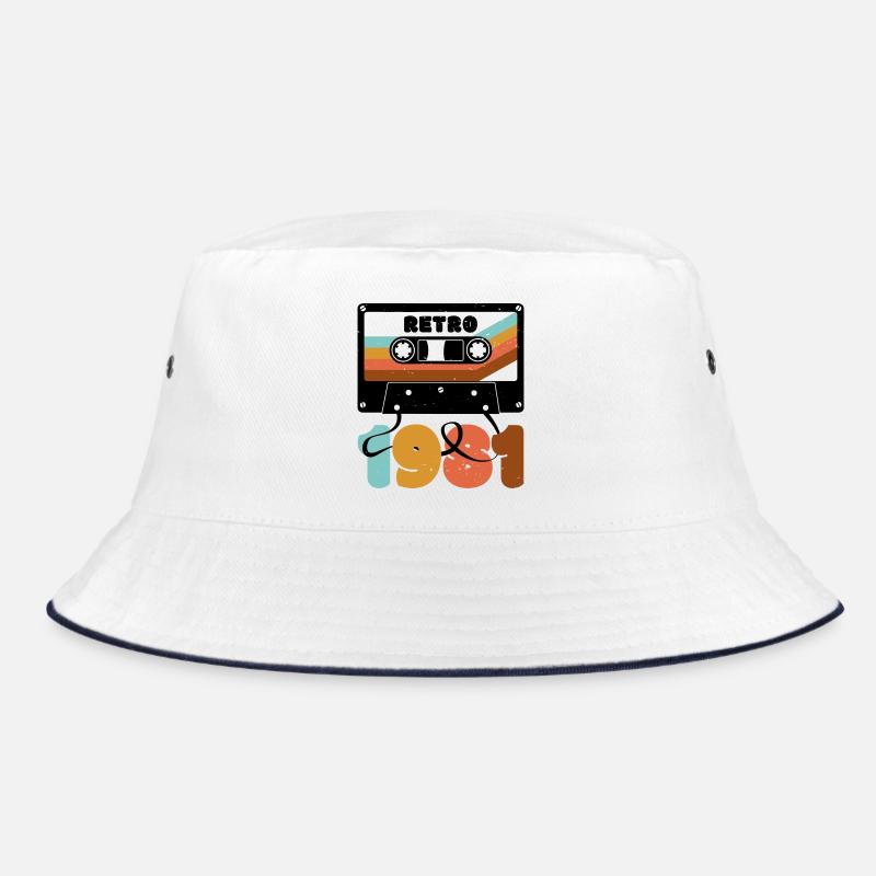 Retro Rainbow 80er Jahre Kassette Text Bucket Hat