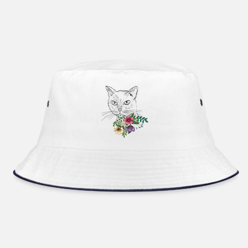 Katze mit Blumenstrauß Bucket Hat