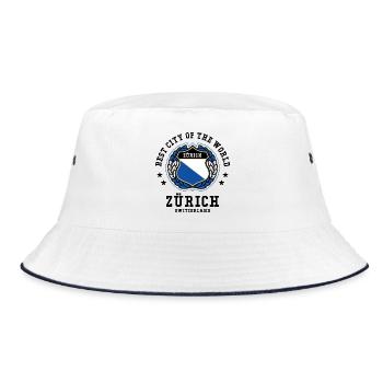 Zürich - Bucket Hat - Weiß/Navy - Vorne
