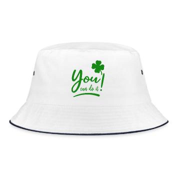 You can do it - Encouragement - Lucky Charm - Bucket Hat - white/navy - Front