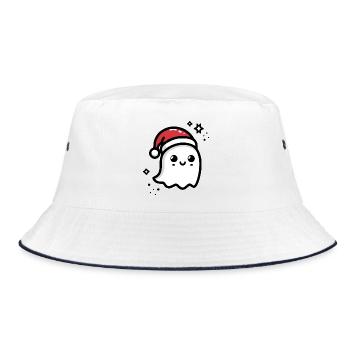 Niedlicher Geist Weihnachten - Bucket Hat - Weiß/Navy - Vorne