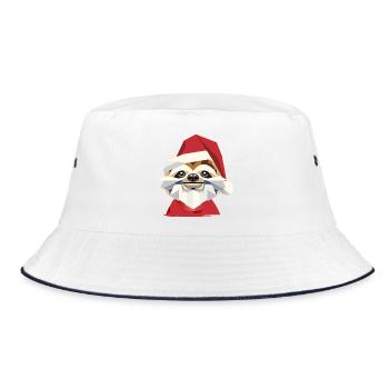 Fröhliches Weihnachtsfaultier im modernen Design - Bucket Hat - Weiß/Navy - Vorne