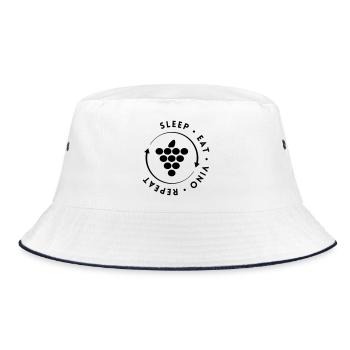 Wine carousel - Bucket Hat - white/navy - Front